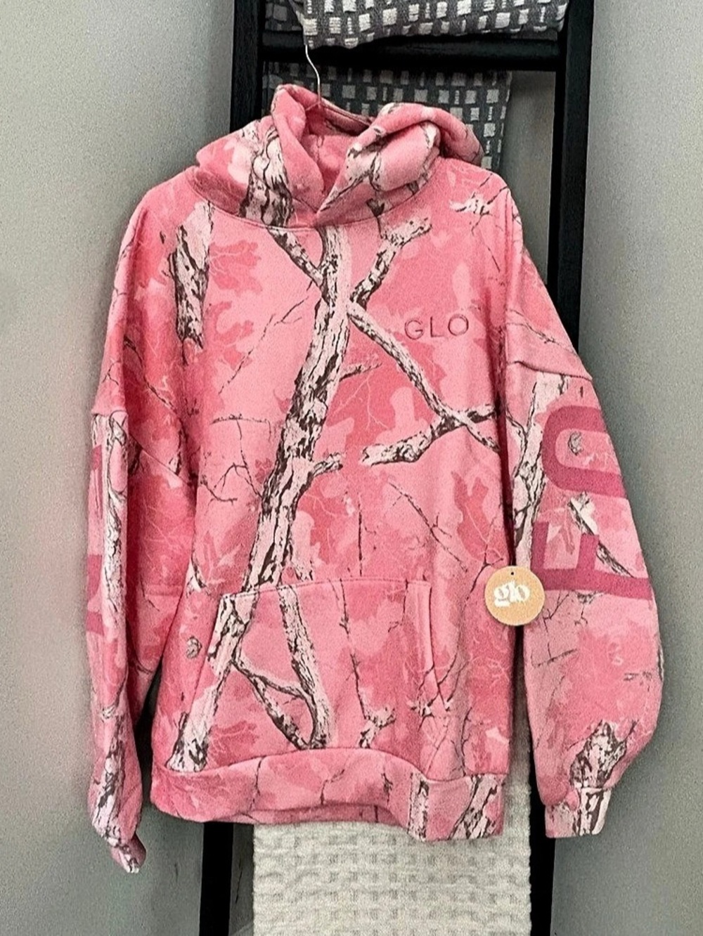 GLO Kingdom Essential Hoodie - Pink Camo & Brown Camo Medium